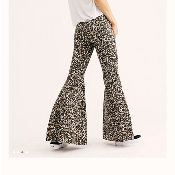 cheetah flare jeans